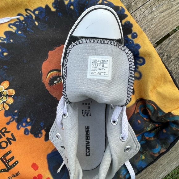 Converse All Star Hi Tops Drew Brophy Art Pre-Owned Blk Sneakers Jr 4 Women’s 6 - Picture 6 of 7